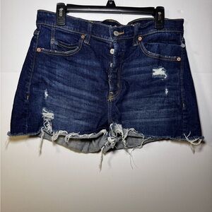 Old Navy Women's Blue Jeans Shorts Size 12 Distressed Festival Cowgirl Western